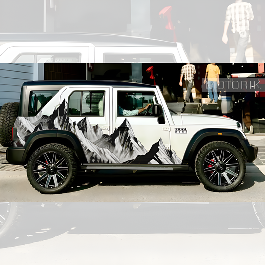 White-Thar-Mountain-theme Car Side Graphics for all SUV Car (Both Sides)