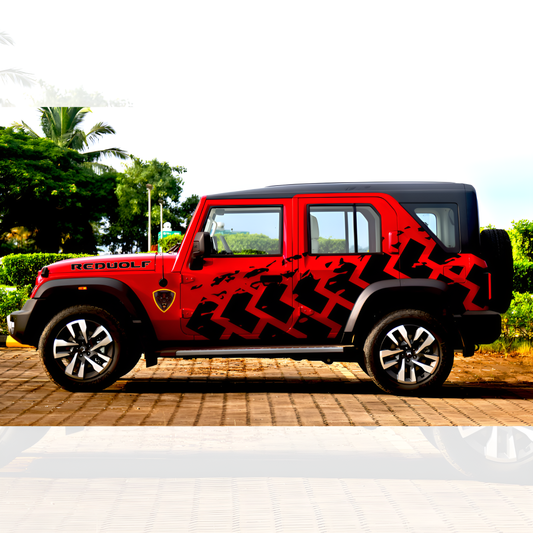 Red-wolf-Thar-theme Car Side Graphics for all SUV Car (Both Sides)