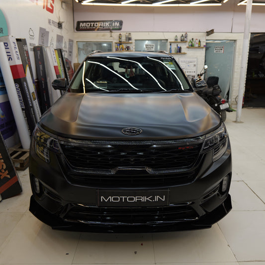 Motorik METAL Bumper Protectors | Fit For KIA SELTOS Cars | 5Pcs FULL BLACK
