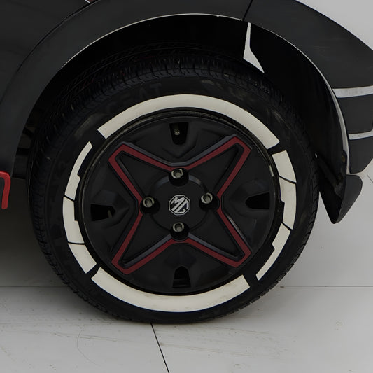 Motorik White Strips & Gun Strips (W) car Tyre Stickers | for 15''-19'' Wheels | Set of 4