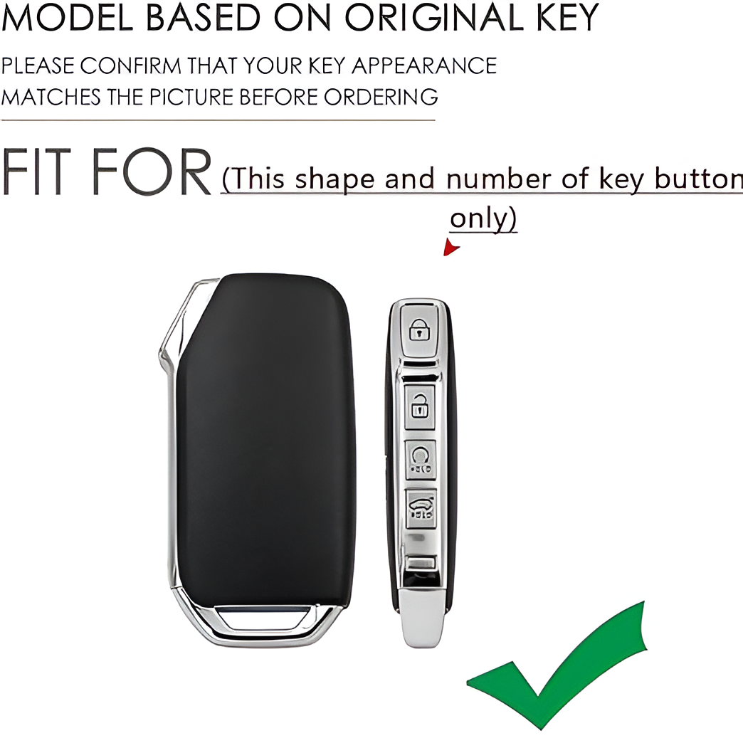 Motorik Metal Key Cover Compatible with Kia Seltos 2023 2024 Facelift HTX | Carens X Line | Sonet Facelift | 4 Button Remote Key Cover for Kia