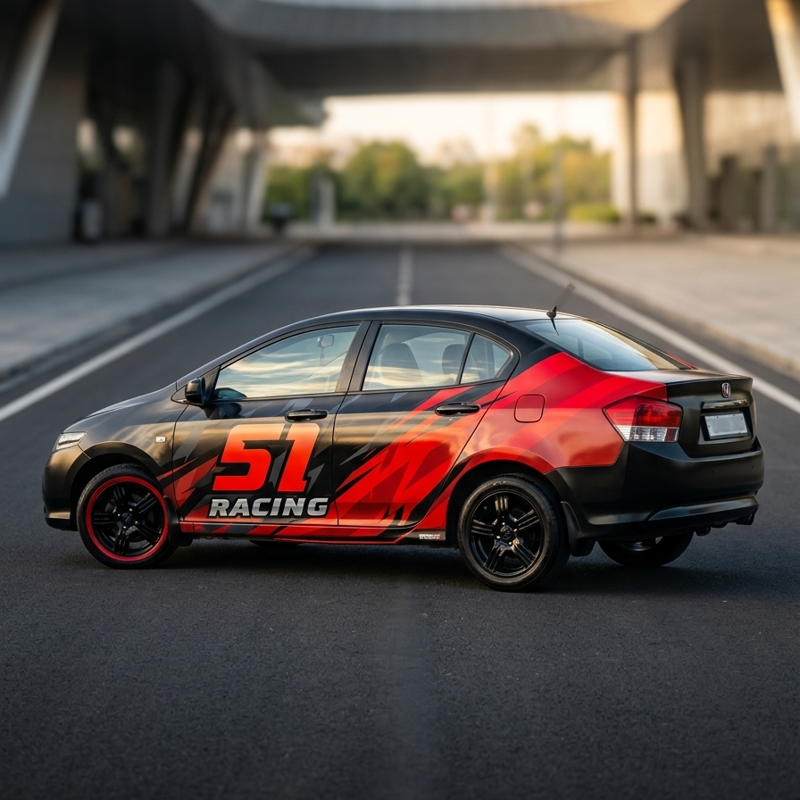 Sport racing Side Car Graphics for All Sedan Car (Both side)