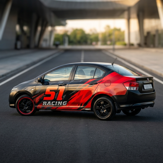 Sport racing Side Car Graphics for All Sedan Car (Both side)