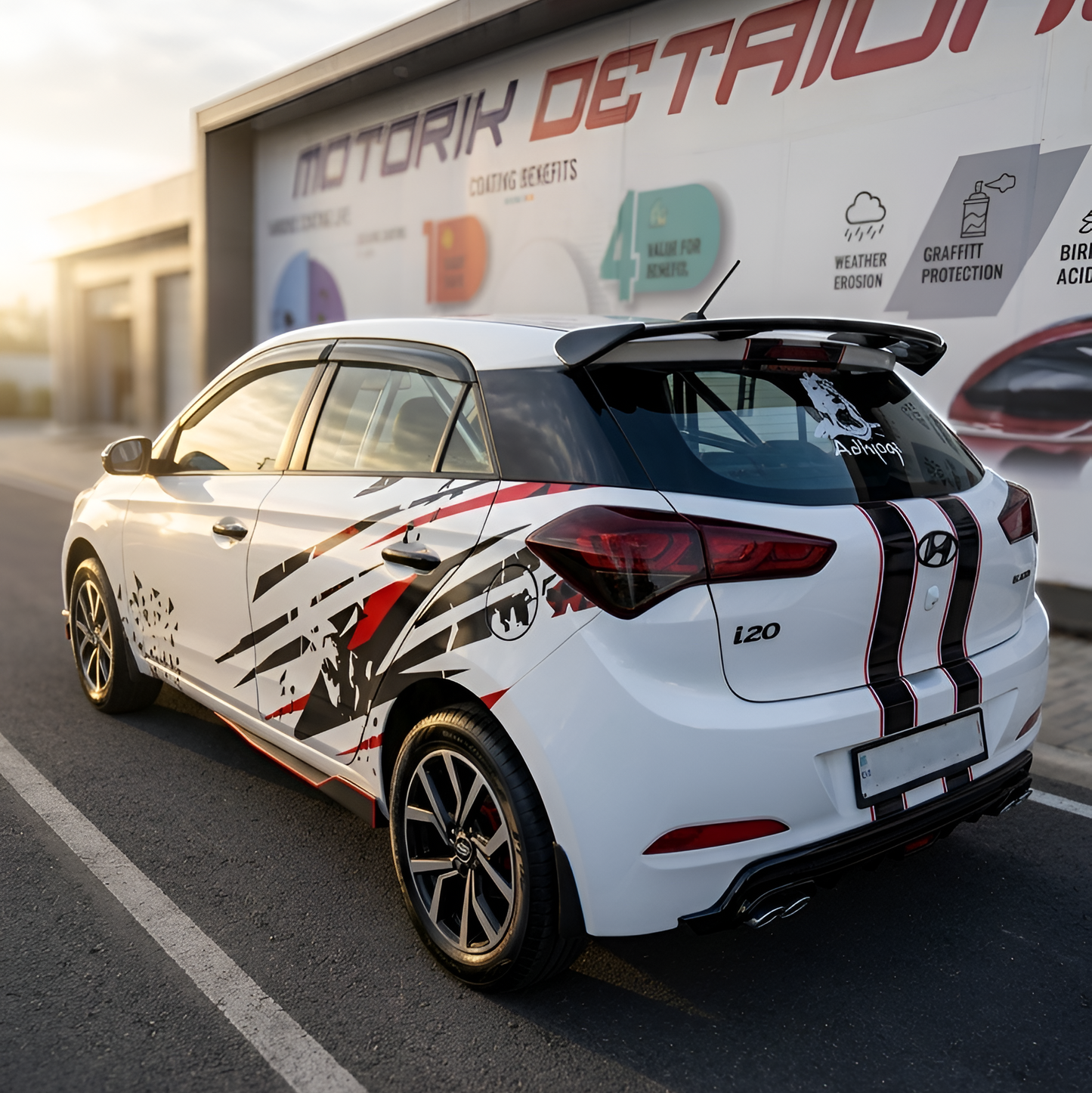 MOTORIK Z Theme Red & Black Graphics Compatible with All Cars (Both Sides)