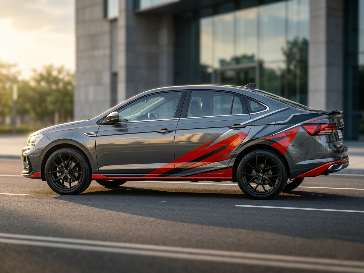 Abstract design Side & Rear Car Body Graphics for All Sedan Cars ...