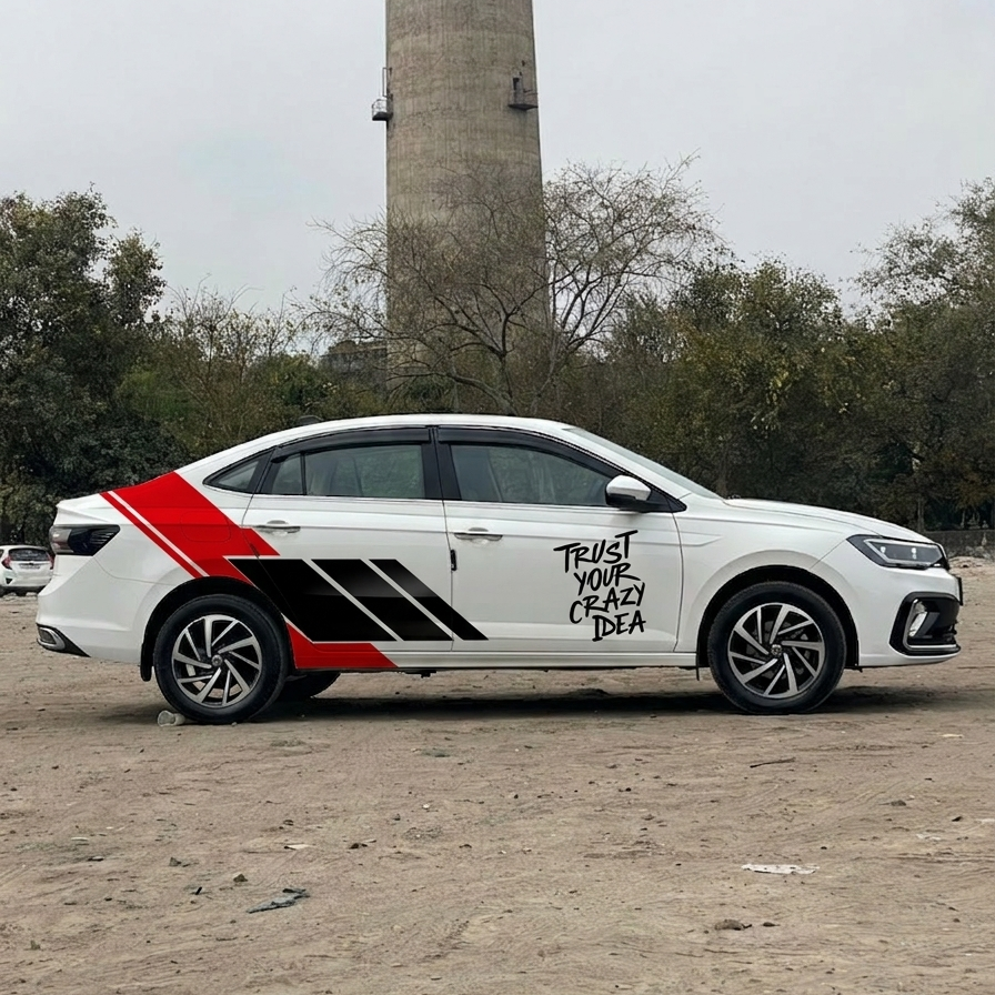 Sport Theme Sides Car Graphics for All Sedan Car (both side)