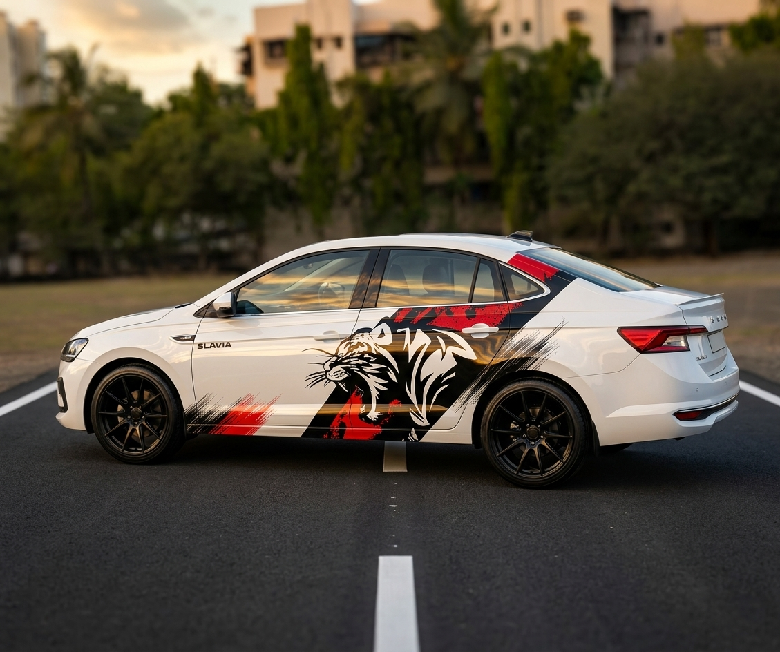 Motorik Roaring Lion Sides Graphics for Sedan Cars (Both Side)