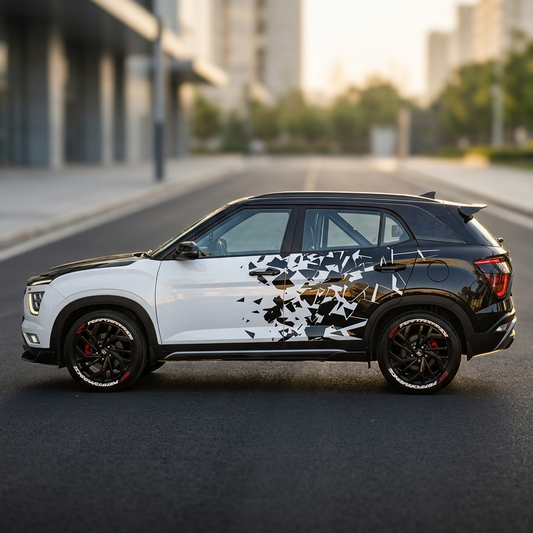 Motorik Particle Big Distortion Car Sides Graphics Compatible for all cars ( Both sides )