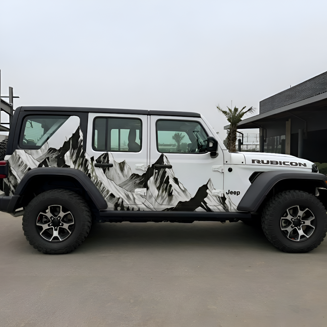 White-Thar-Mountain-theme Car Side Graphics for all SUV Car (Both Sides)