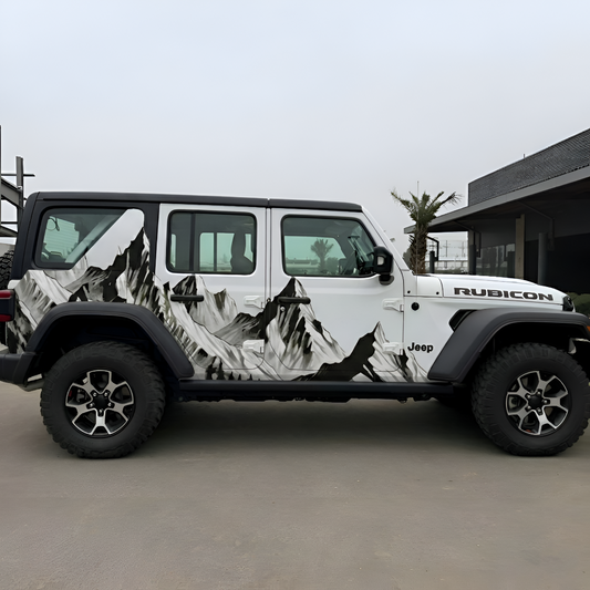 White-Thar-Mountain-theme Car Side Graphics for all SUV Car (Both Sides)