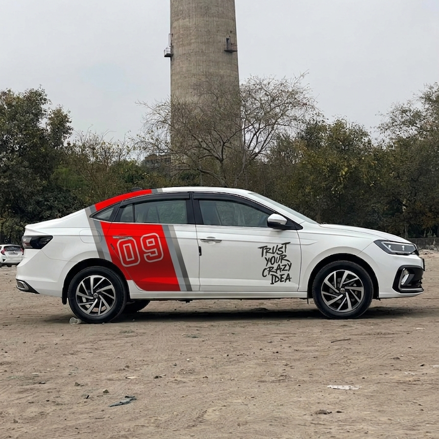 Sporty Theme Sides Car Graphics for All Sedan Car (both side)