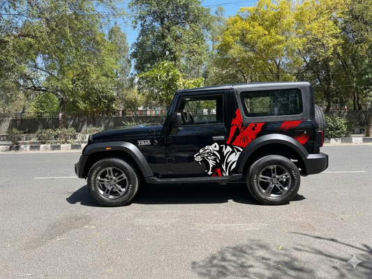 MOTORIK Red Tiger SUV/XUV Car Side Graphics (Both Sides)