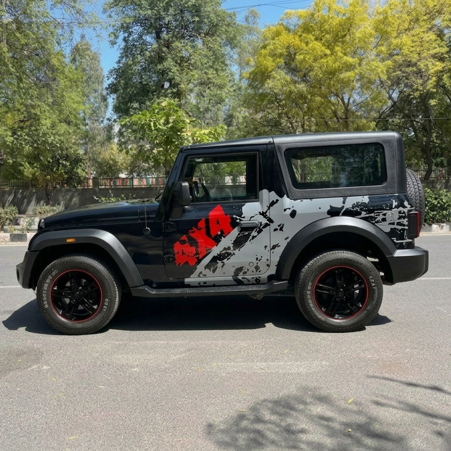 Thar 4X4 theme Car Side Graphics for SUV/XUV (Both Sides)