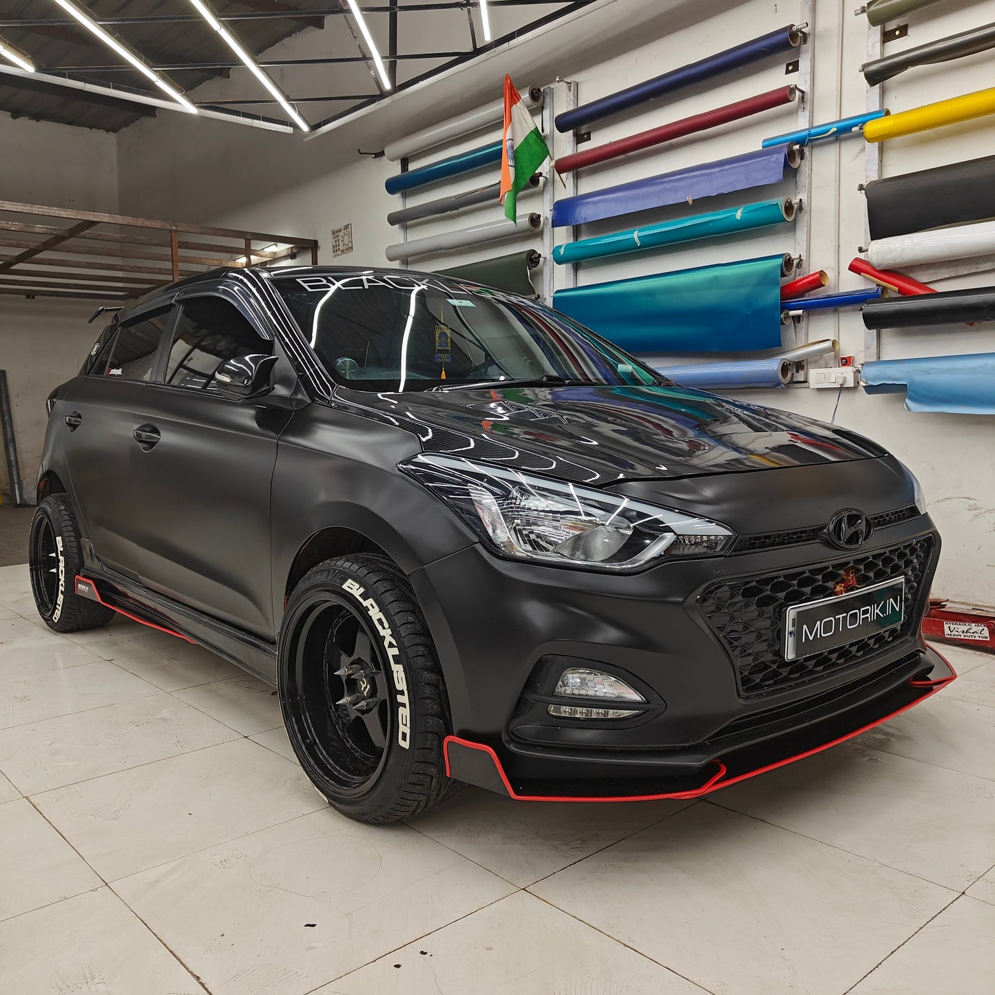 Motorik Metal Bumper Protectors | Fit for All Hyundai i20 cars All Models | 5pcs Red