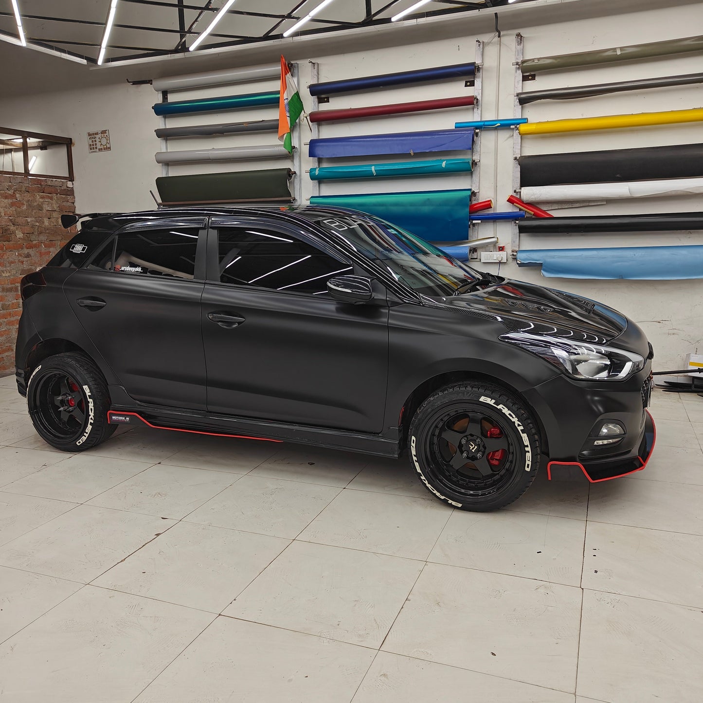 Motorik Metal Bumper Protectors | Fit for All Hyundai i20 cars All Models | 5pcs Red