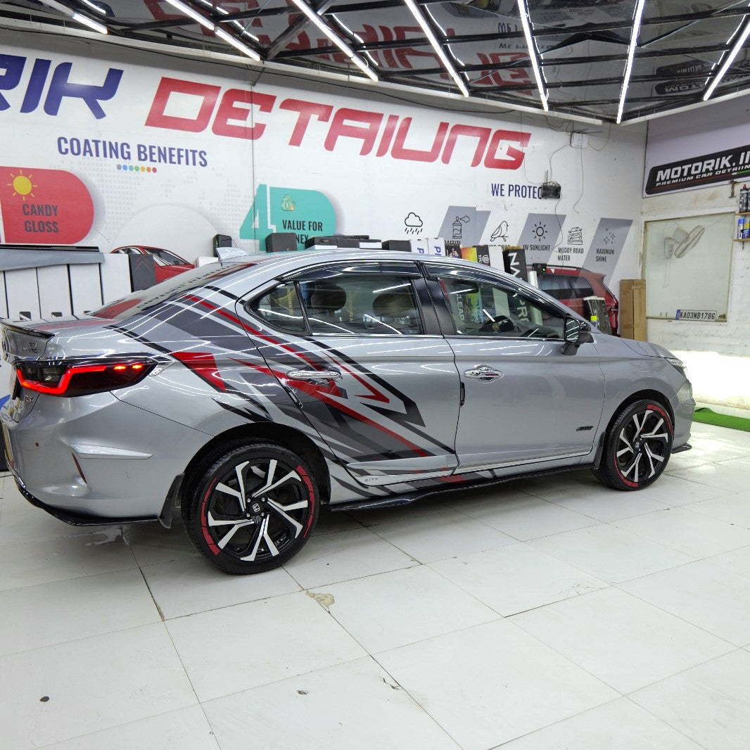 Auto Body Graphics Abstract design Side & Rear Car Body Graphics for All Sedan Cars ...