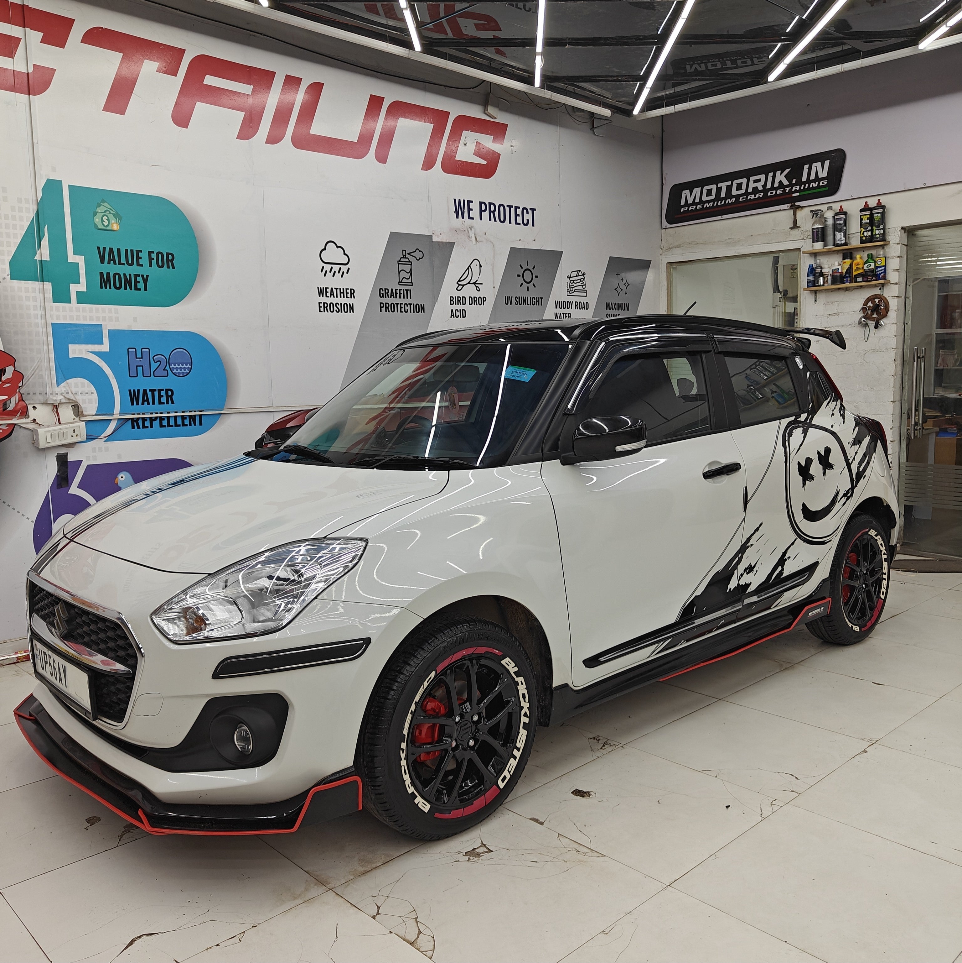 Smile Car Graphic for Hatchbacks - Side Graphics | Motorik Detailing