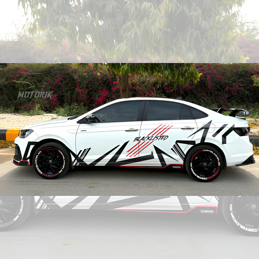 Motorik BLACKLISTED Side Graphics for Sedans Cars (Both Side)