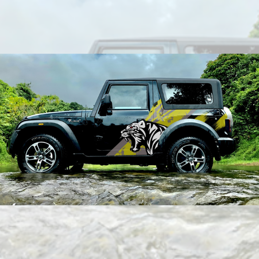 MOTORIK Jungle Roar Tiger SUV/XUV Car Side Graphics (Both Sides)