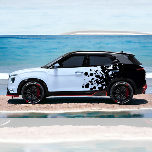 MOTORIK Particle Distortion Bubble Car Side Graphics Compatible with All Cars (Both Side )