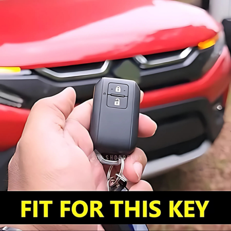 Motorik Metal Key Cover Compatible with Baleno, Grand Vitara, Xl6, Swift, Brezza, Celerio, Ignis, Ertiga, Dzire, Fronx, Urban Cruiser, Rumion, Glanza, Hyryder 2 Button Smart Key (Black)