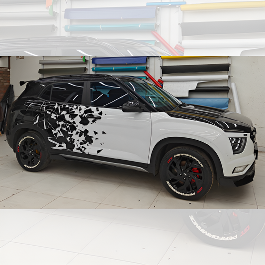 Motorik Particle Big Distortion Car Side Graphics Compatible for all cars
