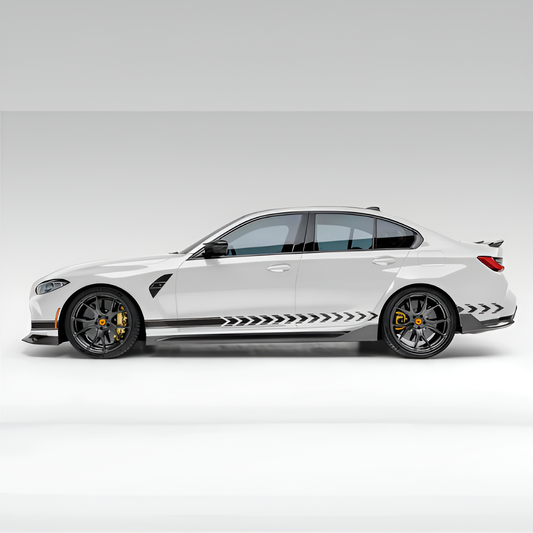 Motorik Black Chevrons Side Graphics – for Sedan Cars (Both Side)