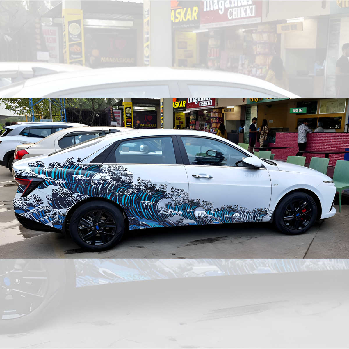 Motorik Ocean Waves Side Car Graphics Compatible for all cars (Both Sides)
