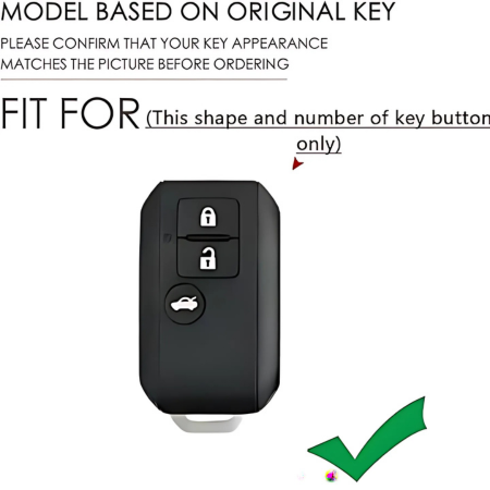 Motorik Metal Shell Silicone Key Cover Compatible with Baleno | Fronx | Jimny | Swift | Glanza | Vitara | Brezza | Ertiga | XL6 | Hyryder | Taisor | 3 Button Remote Key Cover