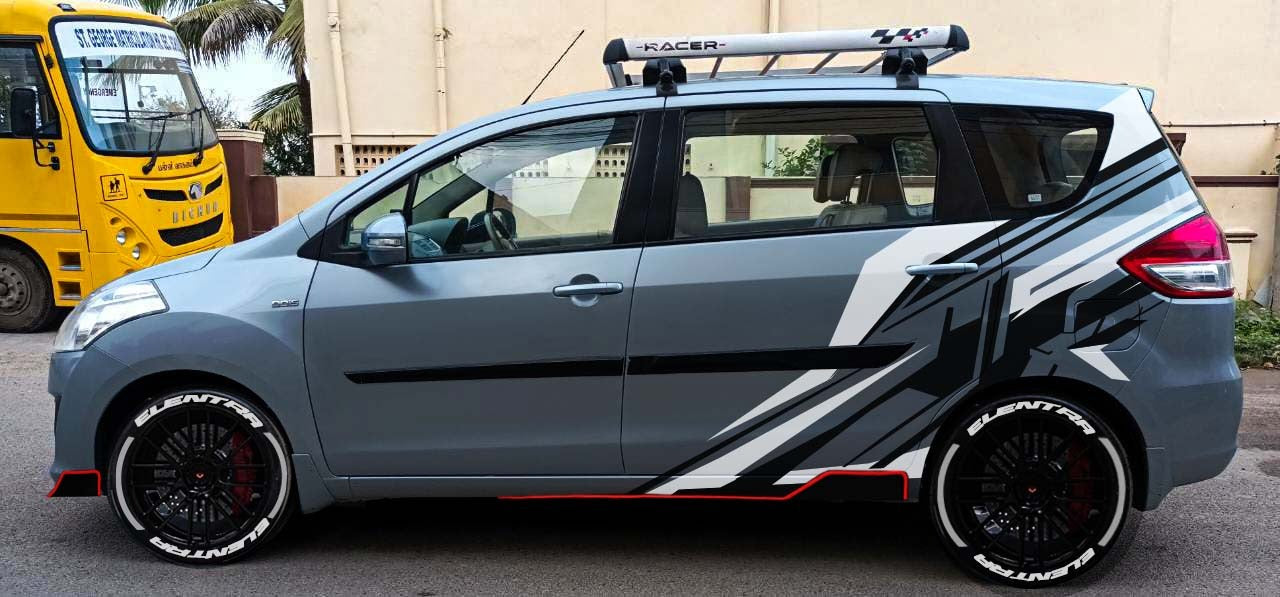 Stylish hatchback car side graphics featuring an abstract car graphic hatchback design for personalization