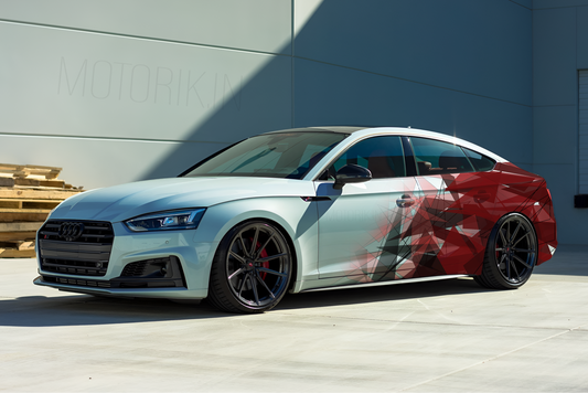 Motorik Red Crystal Graphic for sedan Cars (Both Side And Rear)