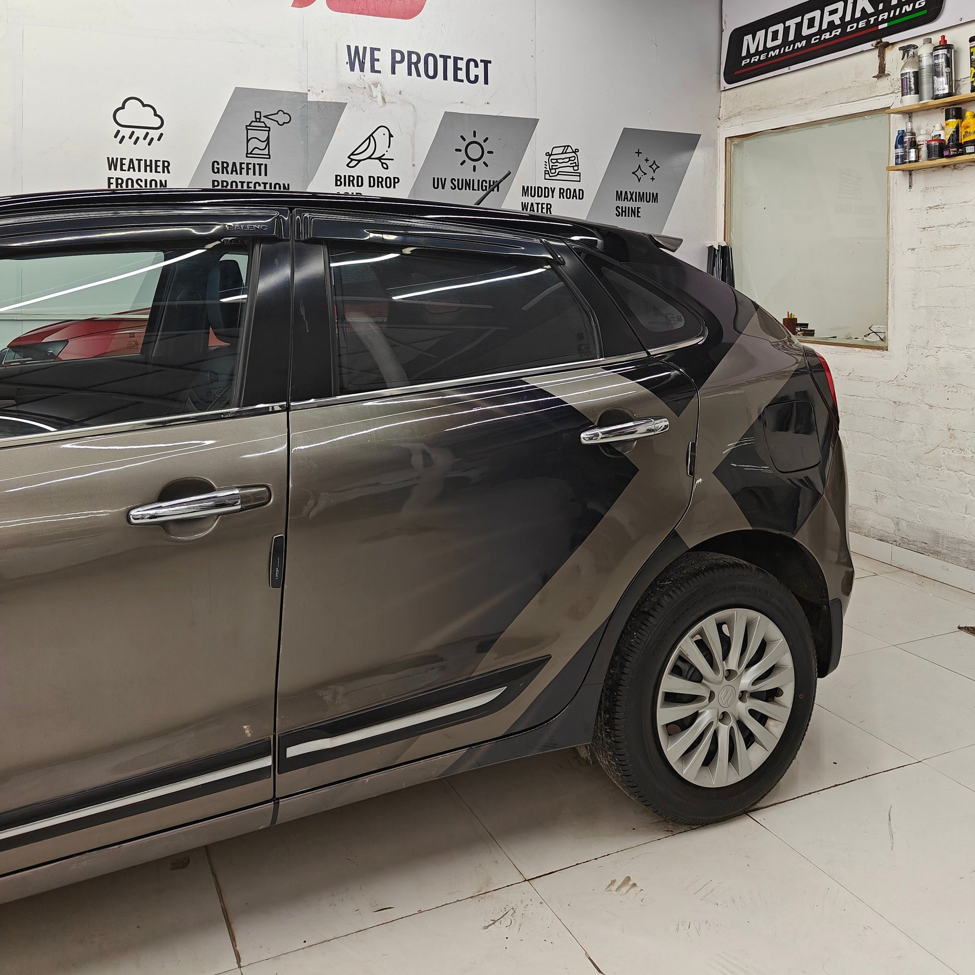 Big x custom car graphic wraps on a sleek vehicle showcasing premium detailing features