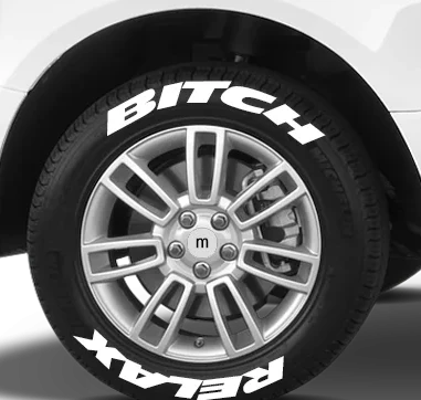 Custom Car Tire Stickers – Motorik BIT*H RELAX Lettering Kit | Motorik ...