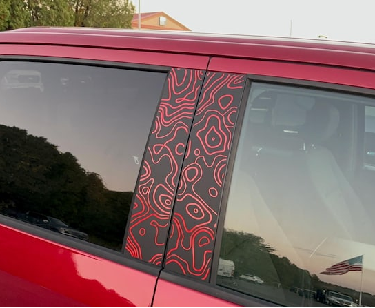 Motorik Tropical Theme (Red) B-Pillar Car Graphics Compatible for all cars (Both Sides)