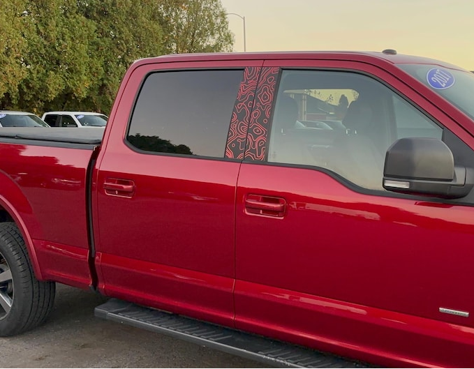 Motorik Tropical Theme (Red) B-Pillar Car Graphics Compatible for all cars (Both Sides)