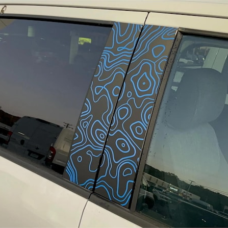Motorik Tropical Theme (Blue) B-Pillar Car Graphics Compatible for all cars (Both Side)