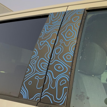 Motorik Tropical Theme (Blue) B-Pillar Car Graphics Compatible for all cars (Both Side)