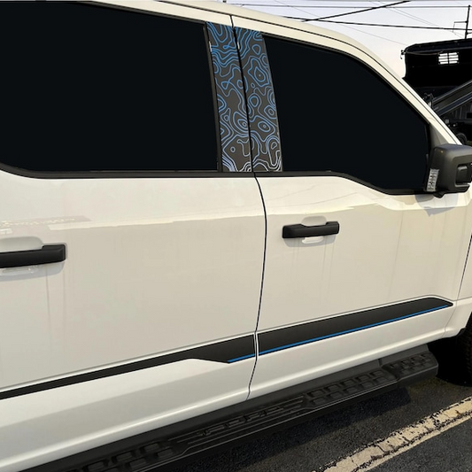 Motorik Tropical Theme (Blue) B-Pillar Car Graphics Compatible for all cars (Both Side)