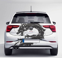 Dragon car diggi decals for Volkswagen GTI offering a fierce design and custom look