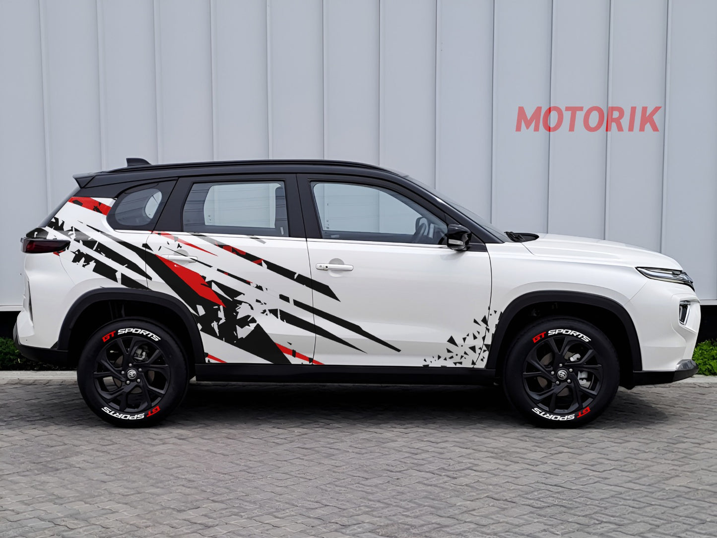 MOTORIK Z Theme Red & Black Graphics Compatible with All Cars (Both Sides)