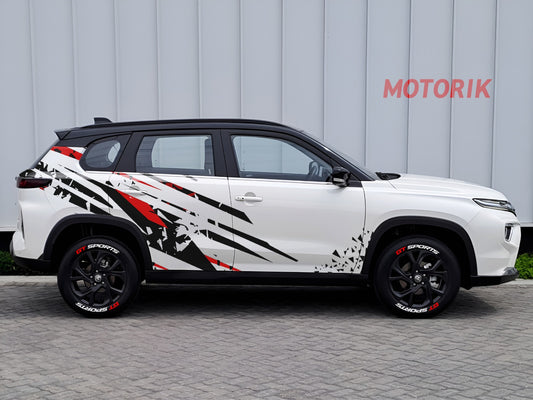 MOTORIK Z Theme Red & Black Graphics Compatible with All Cars (Both Sides)