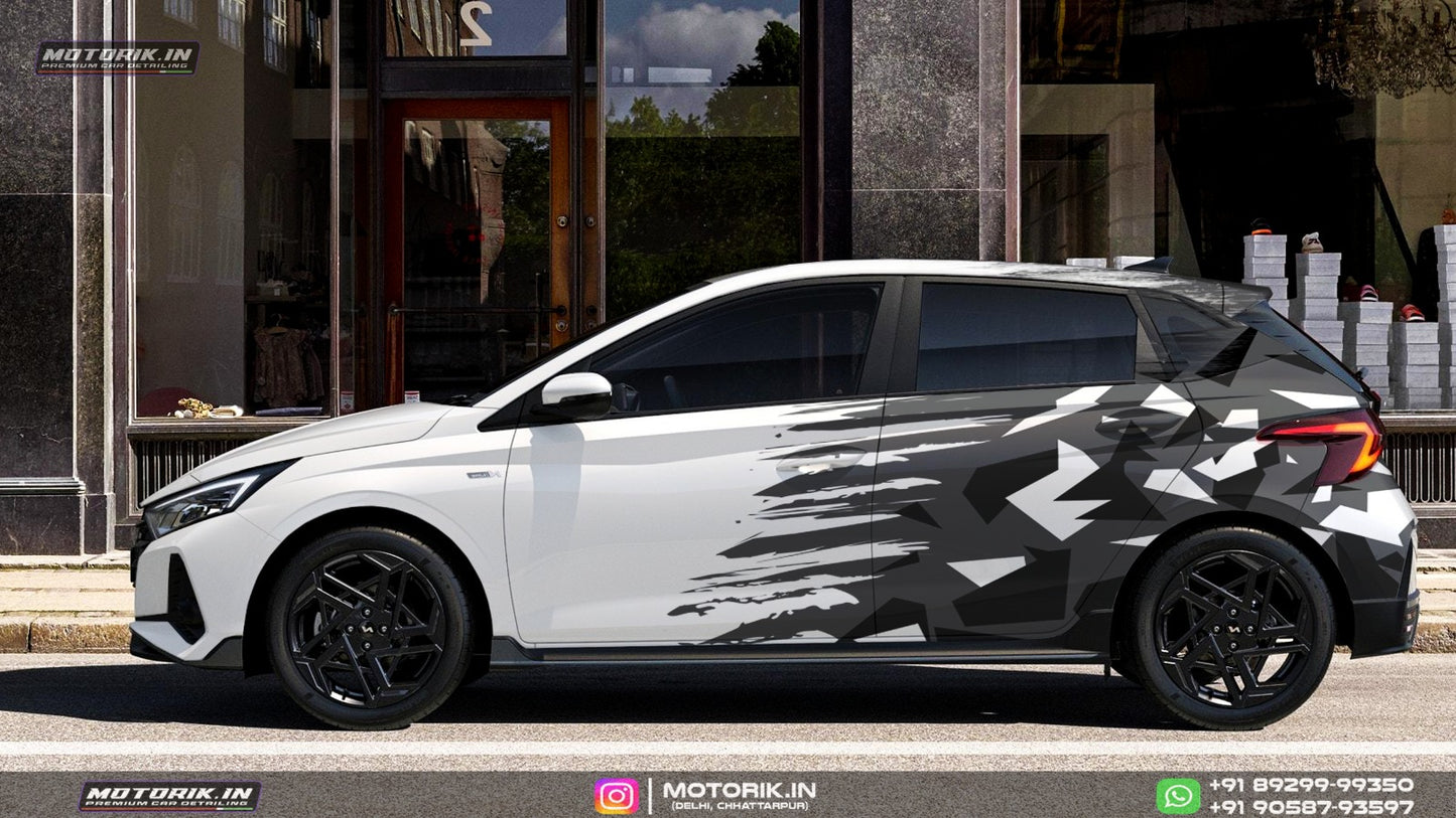 i20 Crystal Sides & Rear Car Graphics for All Cars (Both Sides and Rear)