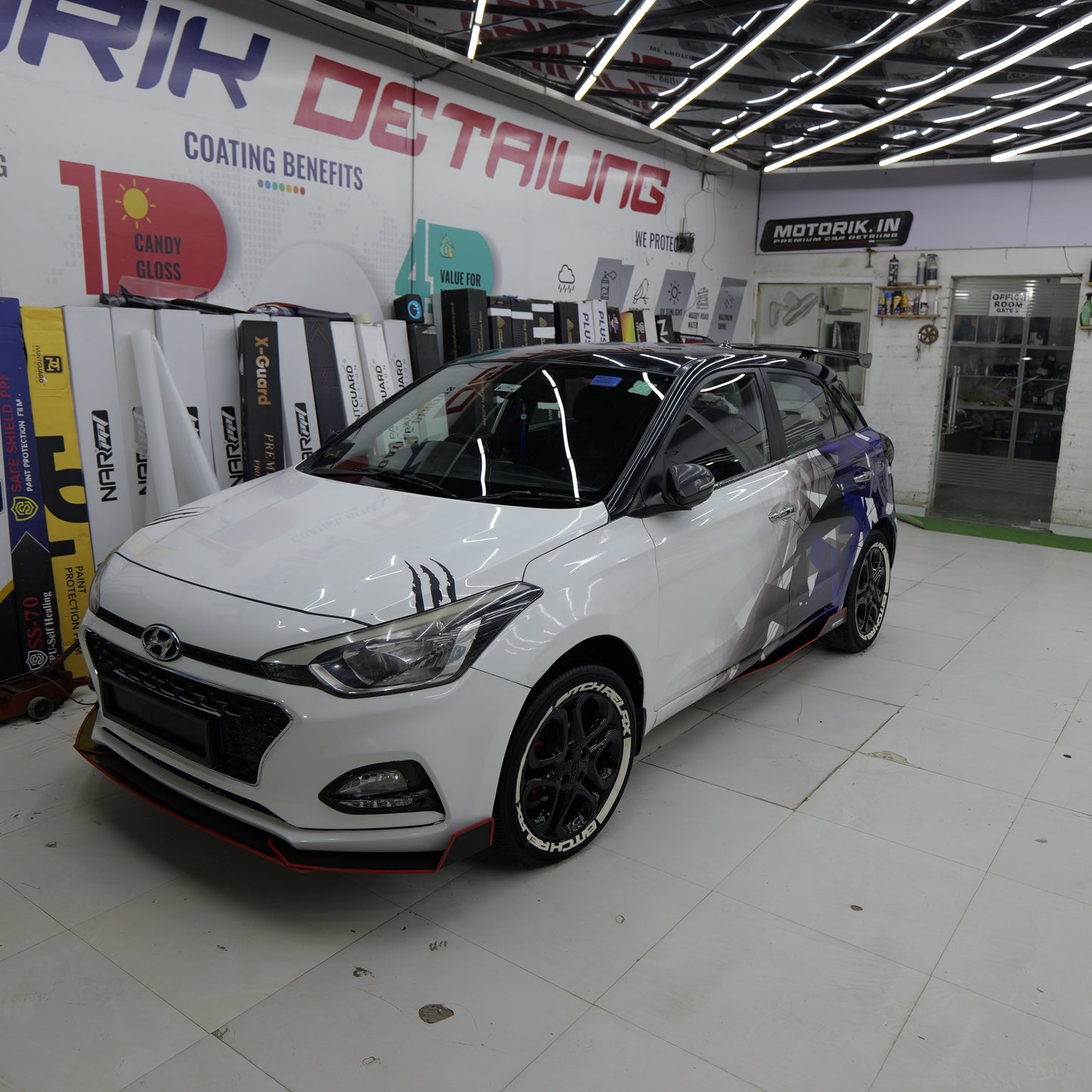 Motorik Metal Bumper Protectors | Fit for All Hyundai i20 cars All Models | 5pcs Red