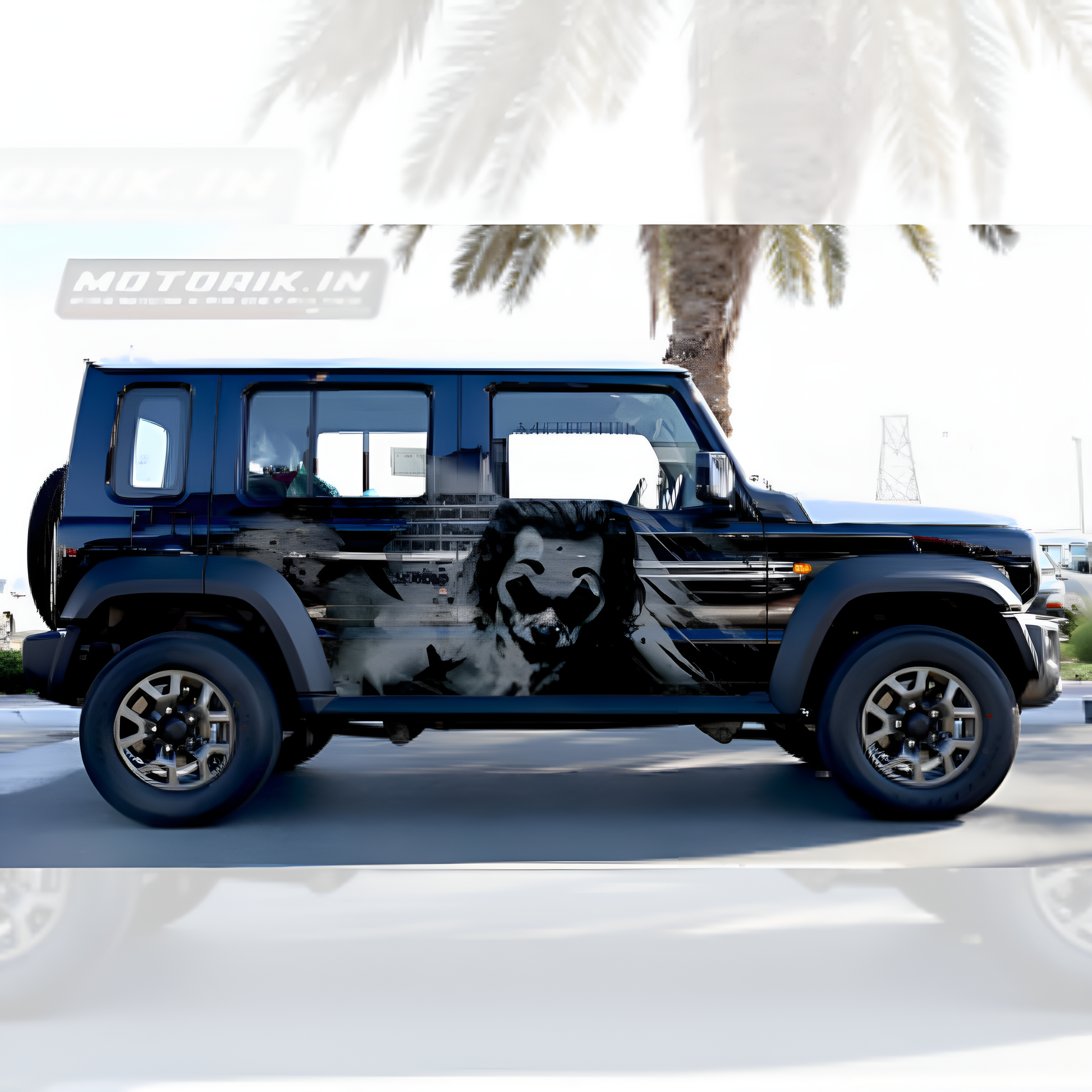 Majesty series suv car decals on a black SUV showcasing a striking lion graphic design