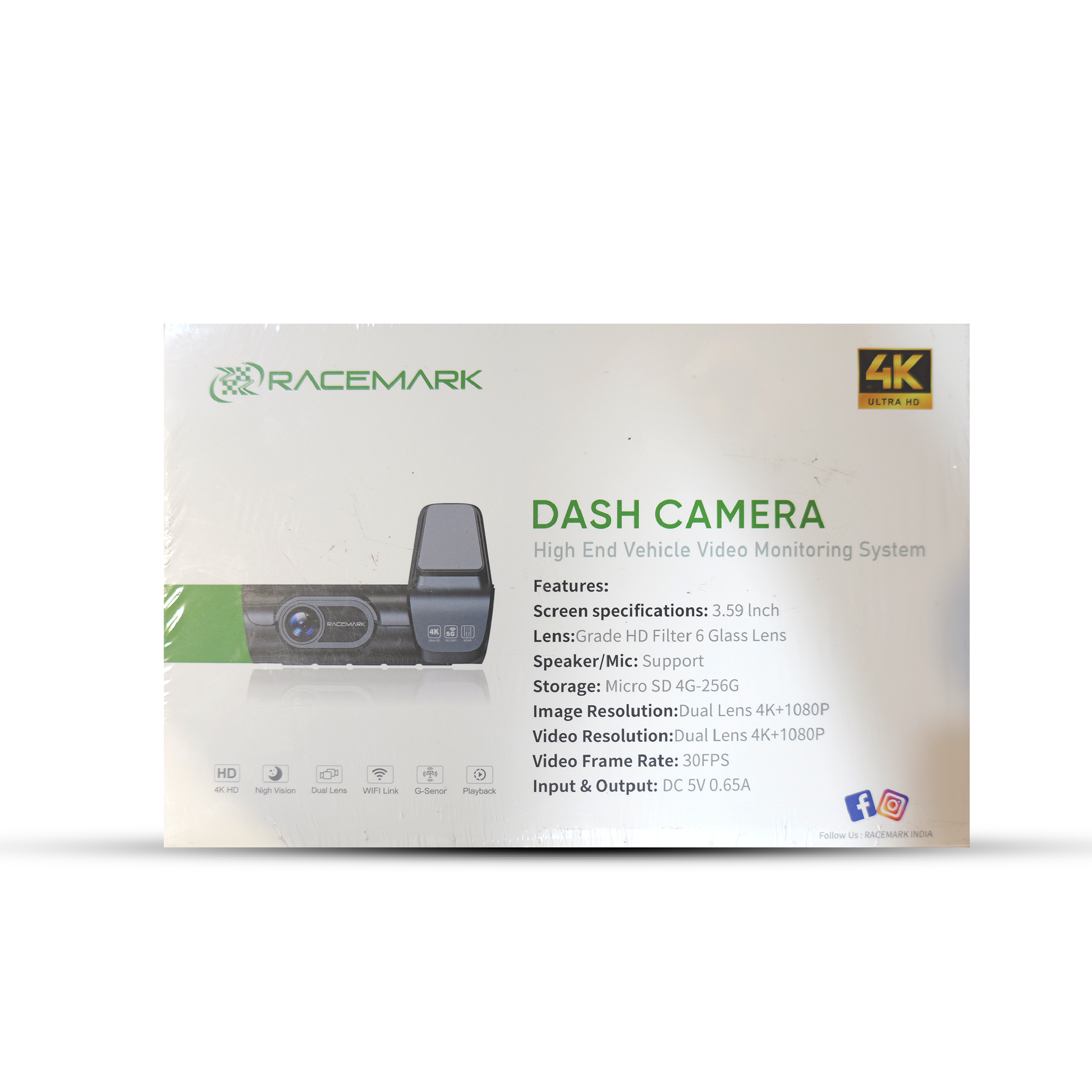 Motorik Detailing 4K dual lens dash cam in a sleek package with video monitoring features