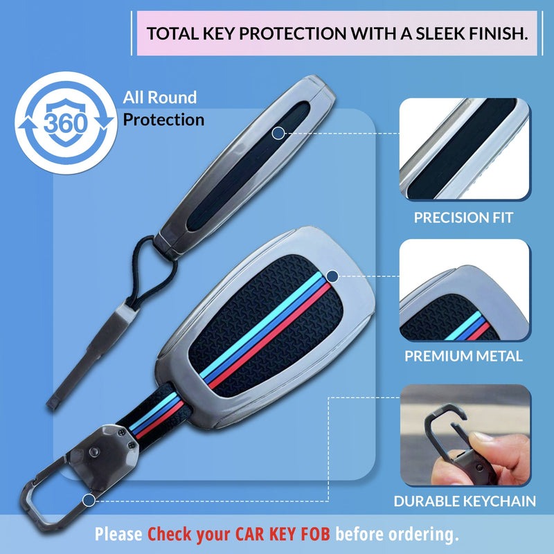 Tata cars key cover with sleek finish and durable keychain for total key protection