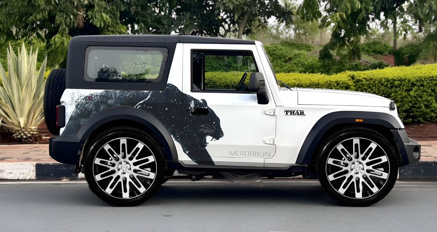 Motorik Stealth Panther for Thar & Thar Roxx Car Side Graphics (Both Sides)