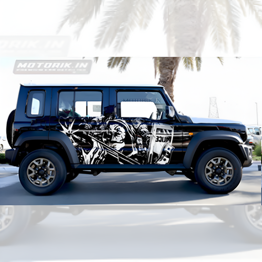 Warrior series suv car graphics featuring bold design on a black SUV by Motorik Detailing
