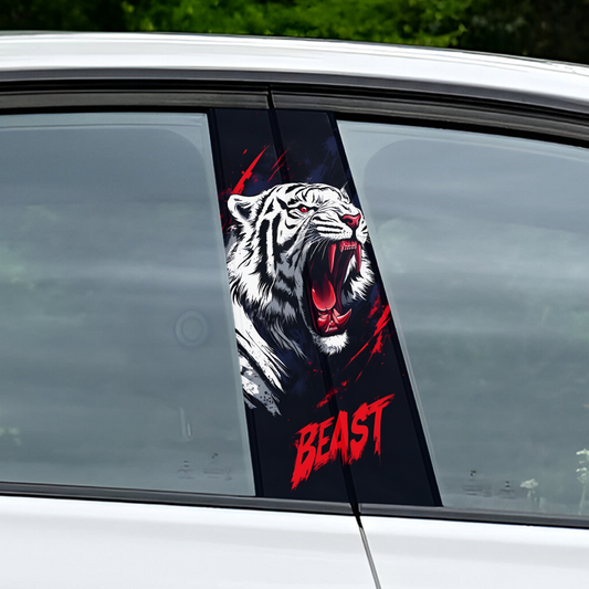 Motorik Dual Roar Tiger B-Pillar Car Graphics Compatible for all cars (Both Side)